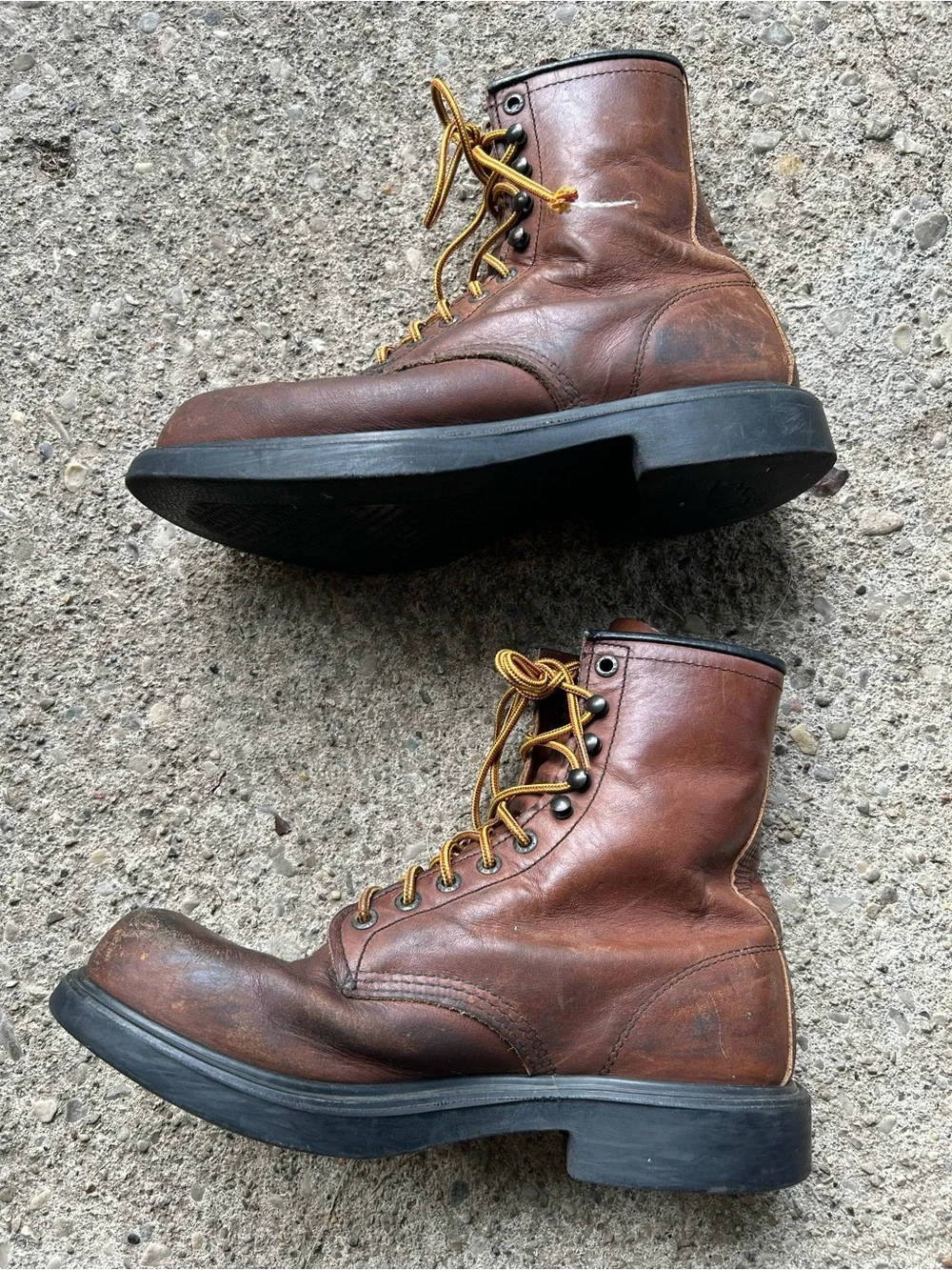Red wing Men's Brown Leather Lace-Up Work Boots Sz 8 D